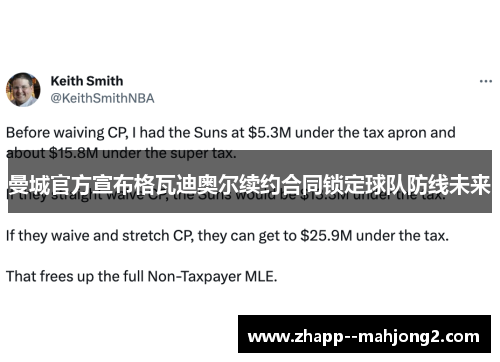 曼城官方宣布格瓦迪奥尔续约合同锁定球队防线未来 曼城官方宣布格瓦迪奥尔续约合同锁定球队防线未来
